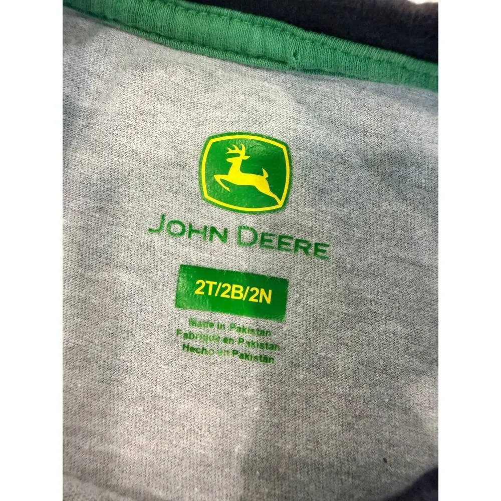 John Deere Tractor View Gray Graphic Muscle Tee